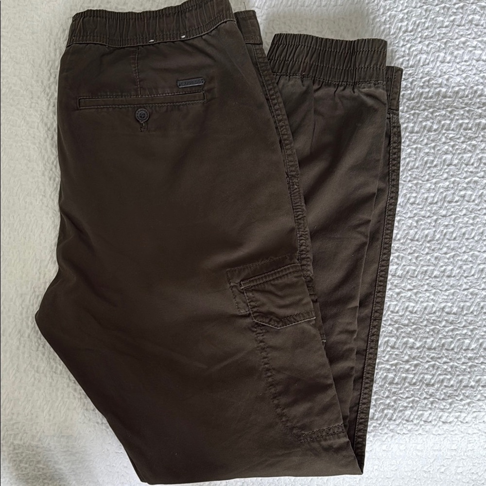 Express Green Cargo Pants with Elastic Waistband